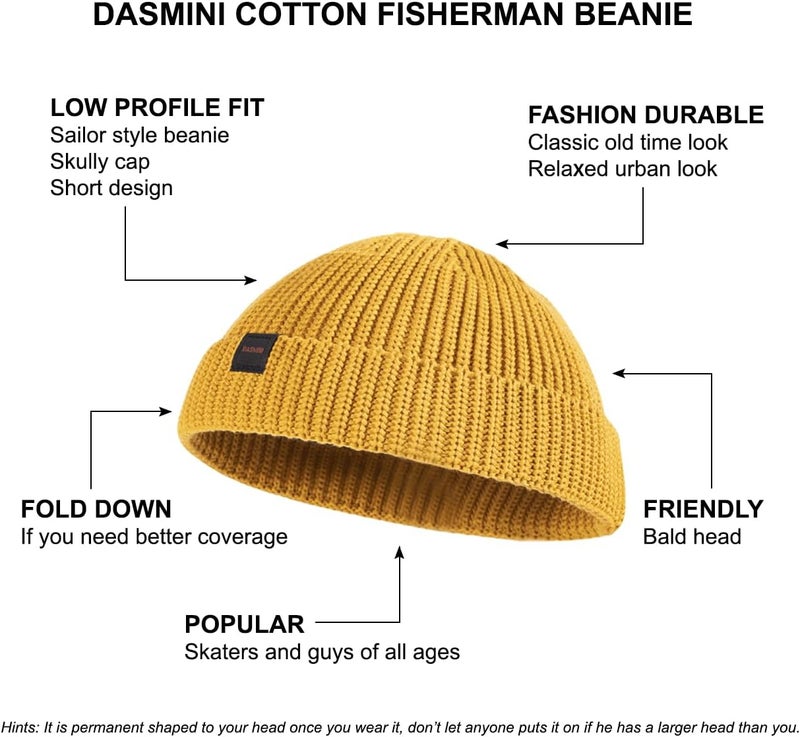 DASMINI Fisherman Beanie Hats for Men Women,Knit Trawler Skull Cap,Watch Cap,Spring Fall Winter Warm Short Hats - Image 5